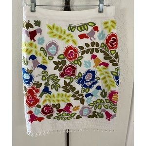 Anthropologie skirt . Multi color beautiful Otomi type fabric.